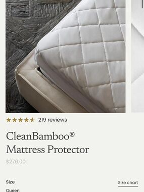 Ettitude White Quilted Mattress Protector- QUEEN